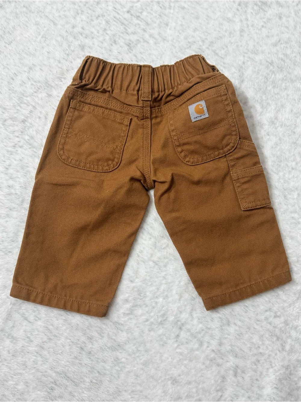 Carhartt Baby Canvas Utility Work Pants 3M Brown Cotton Carpenter Workwear Style